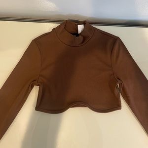 Brown crop long sleeve